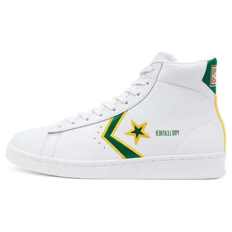 

Converse Cons Pro Leather Breaking Down Barriers Celtics High Top Basketball Shoes Unisex White Green 35.5