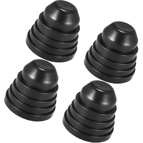 Motoforti Universal Car Headlight Dust Cover Seal Cap, Rubber, Black, 4 Pcs
