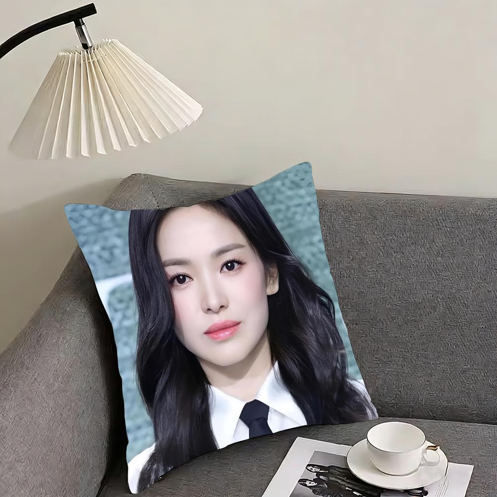 Song Hye - Kyo Cushion Cover Reversible Plush Pillow Cover – For car, sofa, bedroom, perfect as a gift.