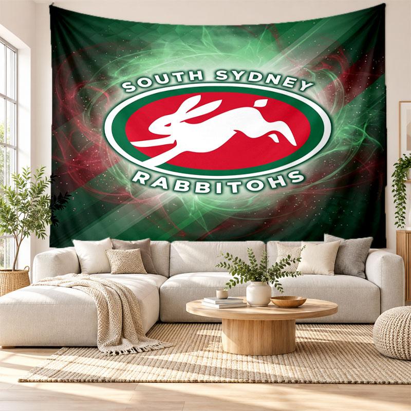 South Sydney Rabbitohs Wall Tapestry, Soft Fabric Wall Hanging, Decorative Backdrop For Bedroom Home Wall Art