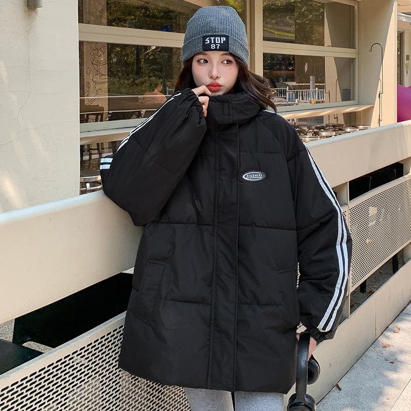 Black down cotton-padded clothes for women's winter year new loose student thickened anti-season cotton-padded clothes and cotton-padded jackets