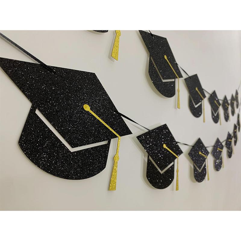 Graduation Grad Caps Banner Graduation Decorations Class Party Supply