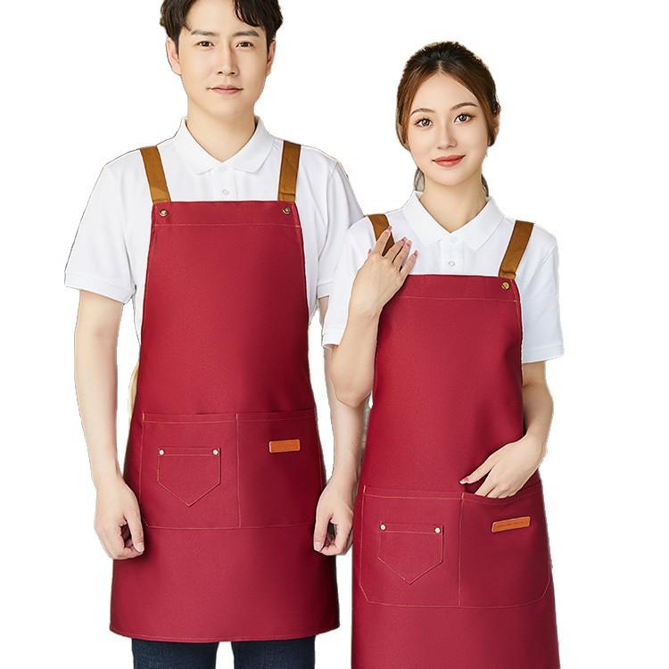 2024 Waterproof Catering Apron with Custom Logo for Restaurants & Milk Tea Shops
