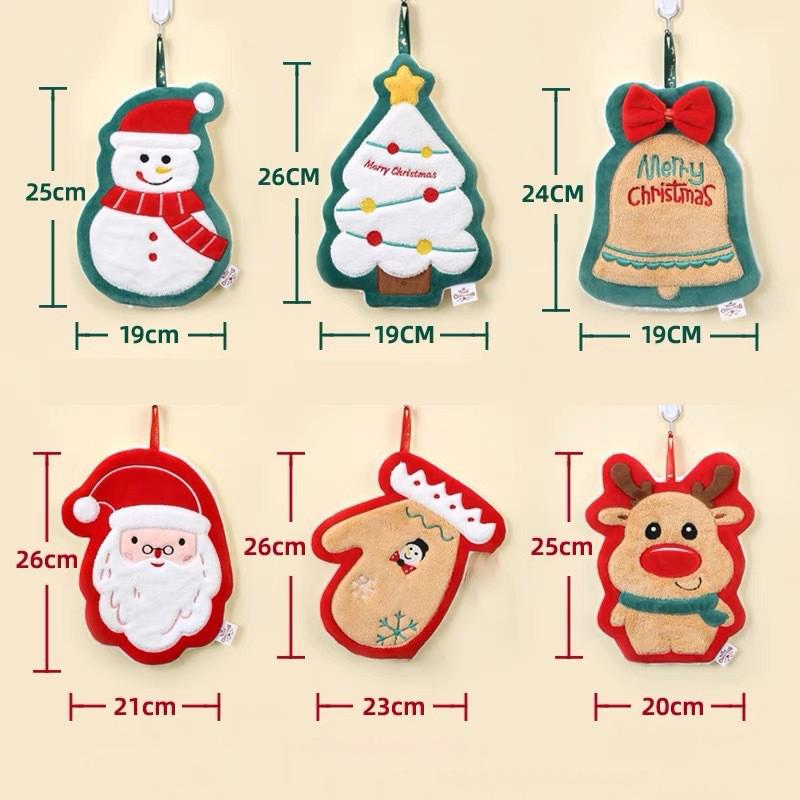 Christmas Creative Hand Towel Decoration Gift Theme Event Towel Coral Fleece Practical Commemorative Small Towel
