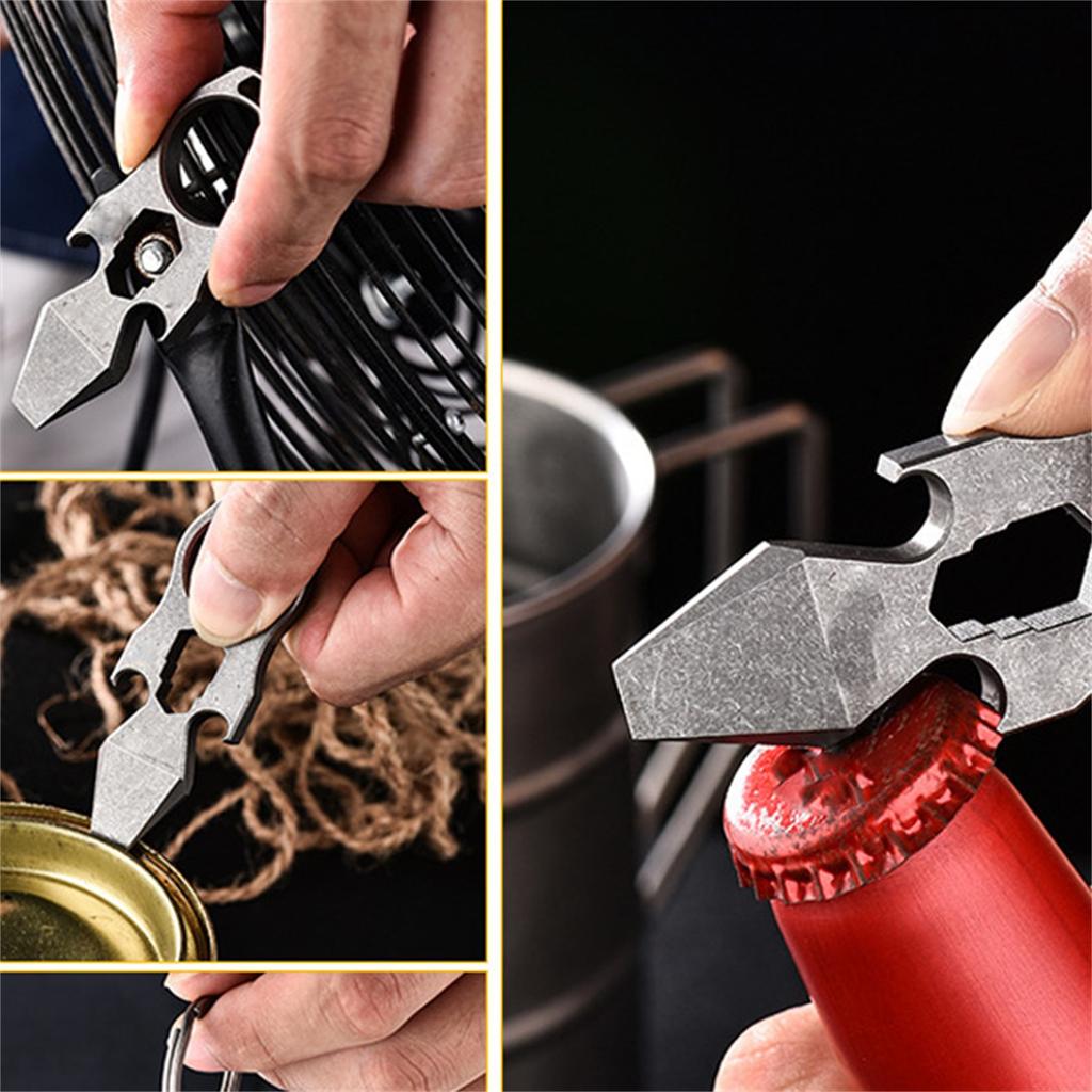 Multi Functional Titanium Alloy Small Tool Emergency  Finger Outdoor Portable EDC Hexagonal Bottle Opener