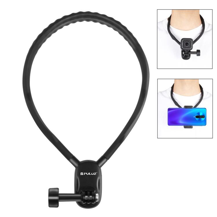 PULUZ Lazy Neck Bracket POV View Mount for GoPro Action Cameras (Black) чёрный