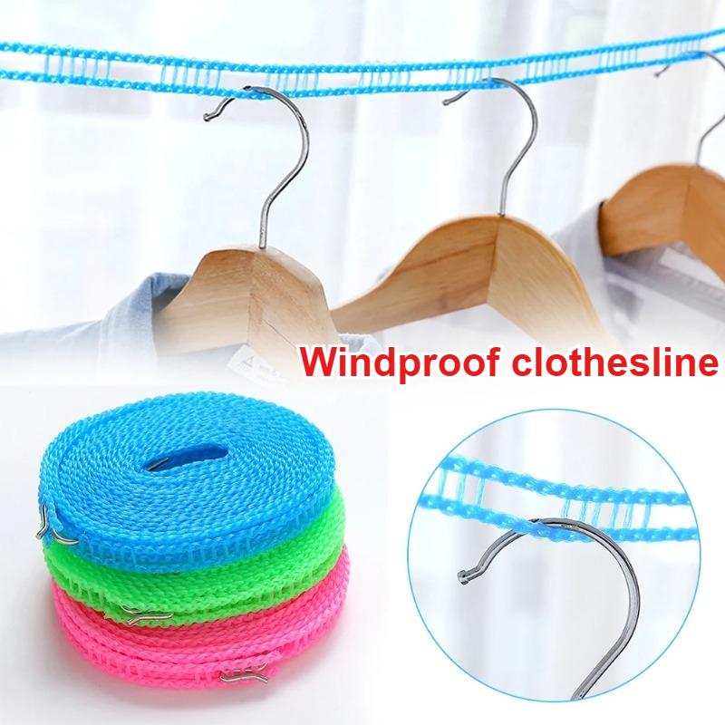 Windproof ClotheslineMeters Durable Clothes Line Rope Portable Clothes Drying Line Length Adjustable Non-Slip Lines