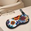 Vibrant Floral Pattern Protective Sunglasses Case, Colorful Botanical Print Eyewear Storage Pouch, Lightweight Zipper Spectacle Holder, Travel Accesso