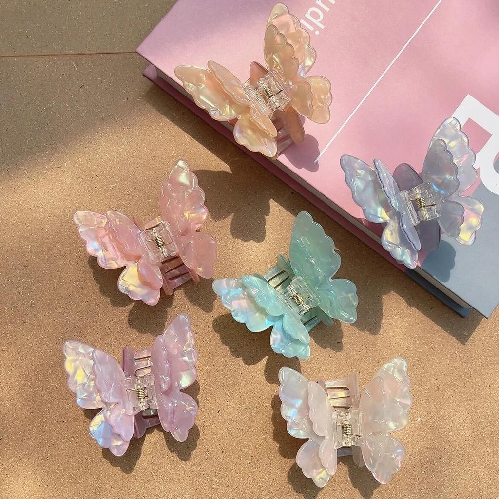 Fashion Colorful Fairy Butterfly Hair Claw Acetate Princess Butterfly Crab Hair Clips Women Girls Hairpin Hair Accessories Gift