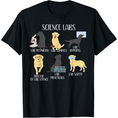 Funny Labrador Retriever Science Labs Teacher Lab Dog Lover Men Women T-Shirt