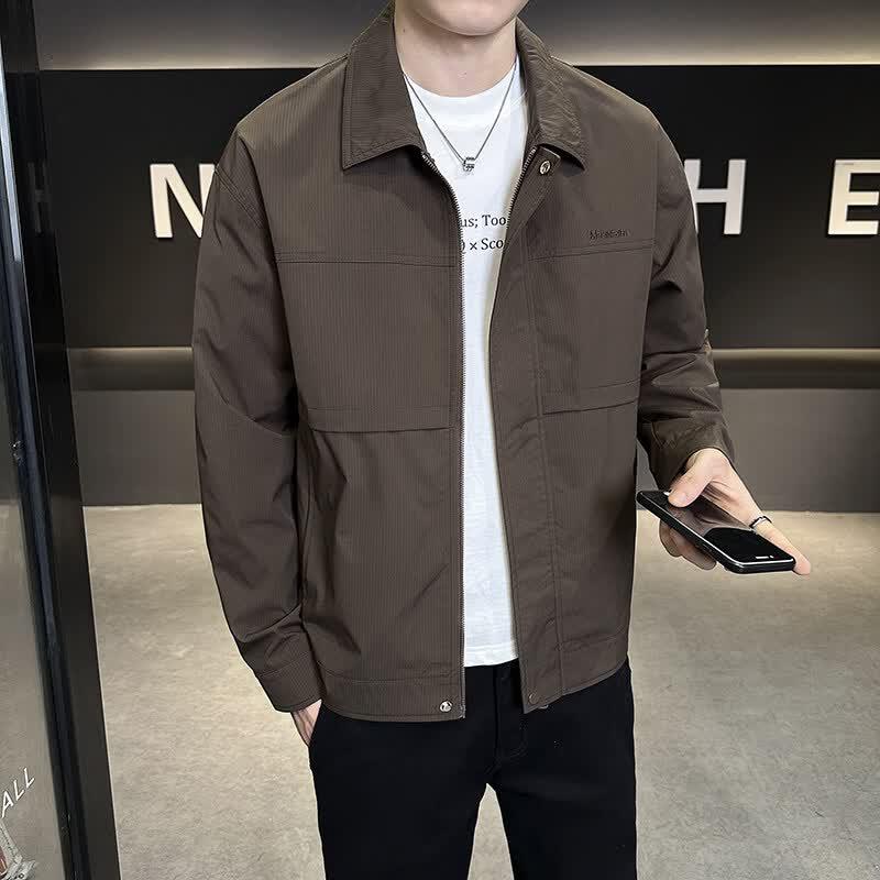 Hengyuanxiang Men's Casual Lapel Jacket