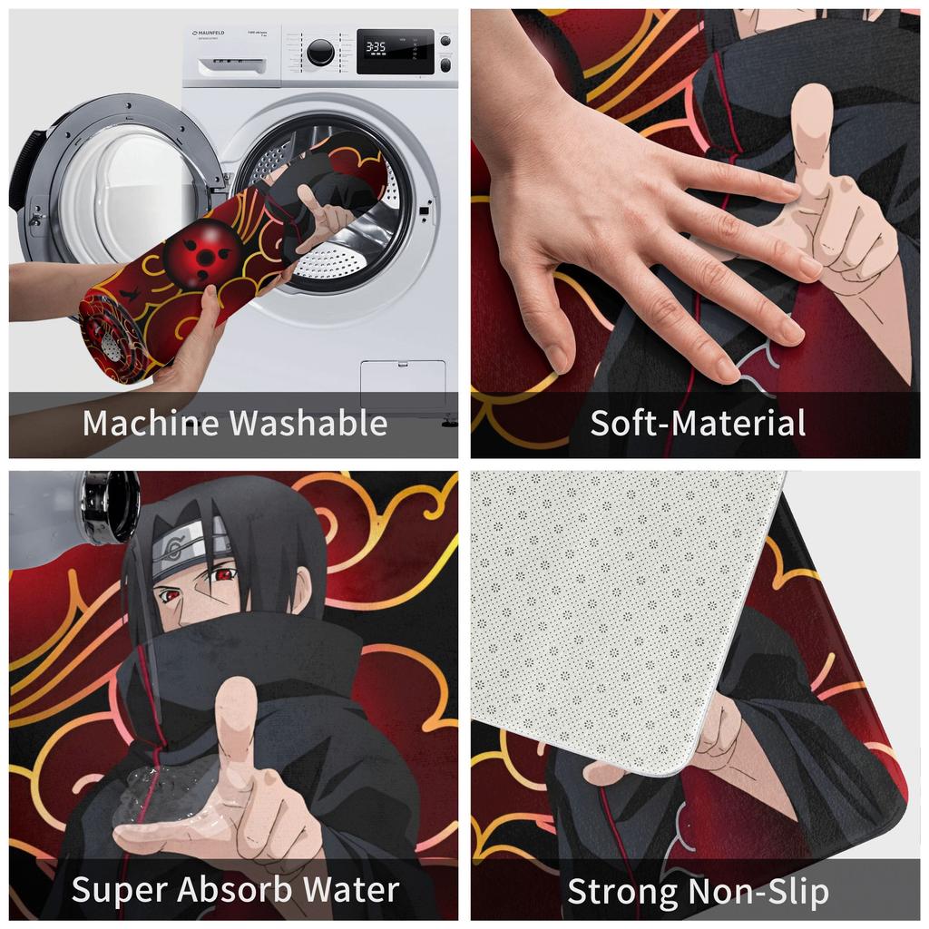 Anime Narutos Doormat Mat Anti-Slip Itachi Uchiha Kitchen Bath Garden Rug Carpet 40*60cm