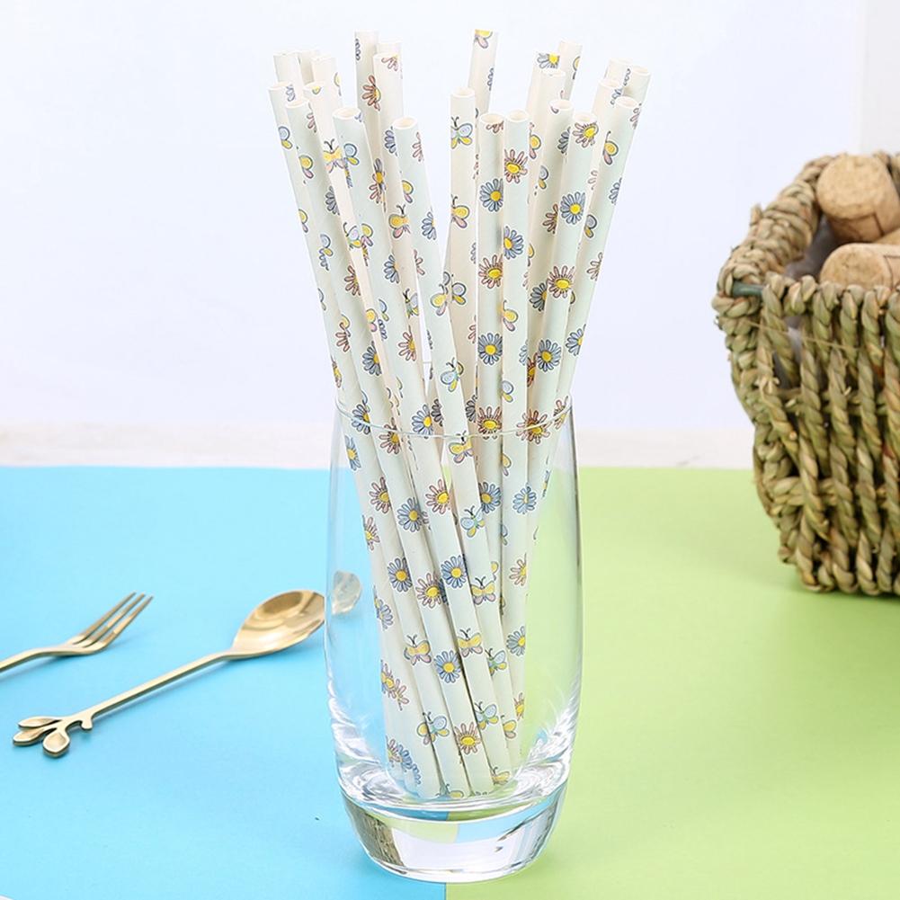 25Pcs/Set Drink Paper Straws Wedding Birthday Party Drinking Straw