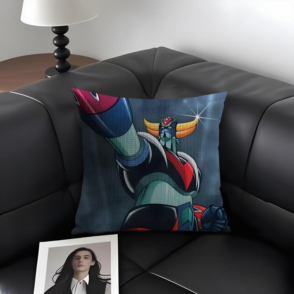 UUFO RobotT Anime Cushion Cover Natural Linen Organic Fabric DoubleSided Printing Sofa Home Decor Gift Pillow Case