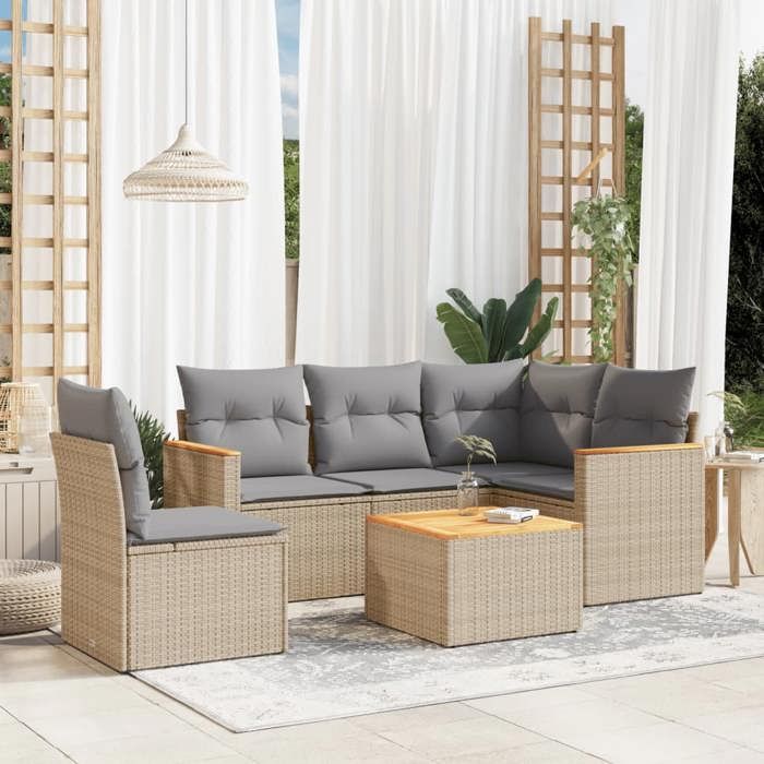 VidaXL Garden Lounge Set with Cushions 6 Pcs, Patio Sofas, Patio Furniture Set, Outdoor Furniture, Mix 3225982