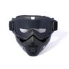 2Pcs Outdoor Cycling Goggles with Detachable Face Guard UV Protection Windproof Men Skiing Snowboarding Motorcycle Bike Sports Glasses