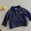 Kids Solid Long Sleeve Polo Shirt with Heart Print for Boys and Girls