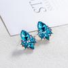 Fashion Classic Full Crystal Waterdrop Leaf Stud Earrings For Women Men Elegant Dainty Rhinestone Flower Earring Wedding Jewelry