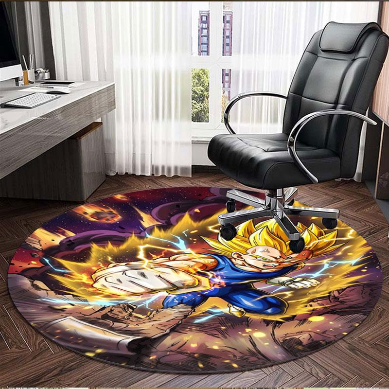 Dragon Ball Print Round Rug, Washable Floor Carpet, For Entryway Dorm Laundry Room Office Study, Home Decor Birthday Christmas Gift