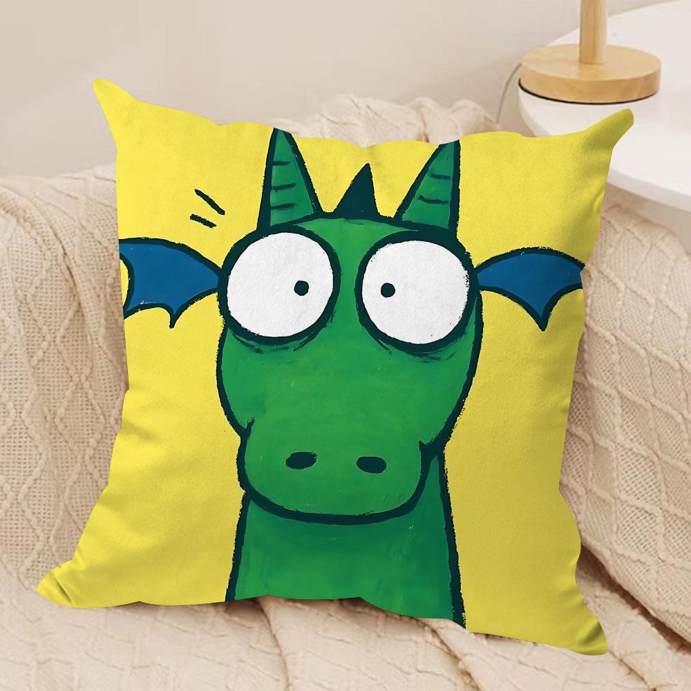 Kids Cartoon Cute Animal Cushion Cover Silky Short Plush Invisible Zipper Dustproof Sofa Pillow Case For Home Decor