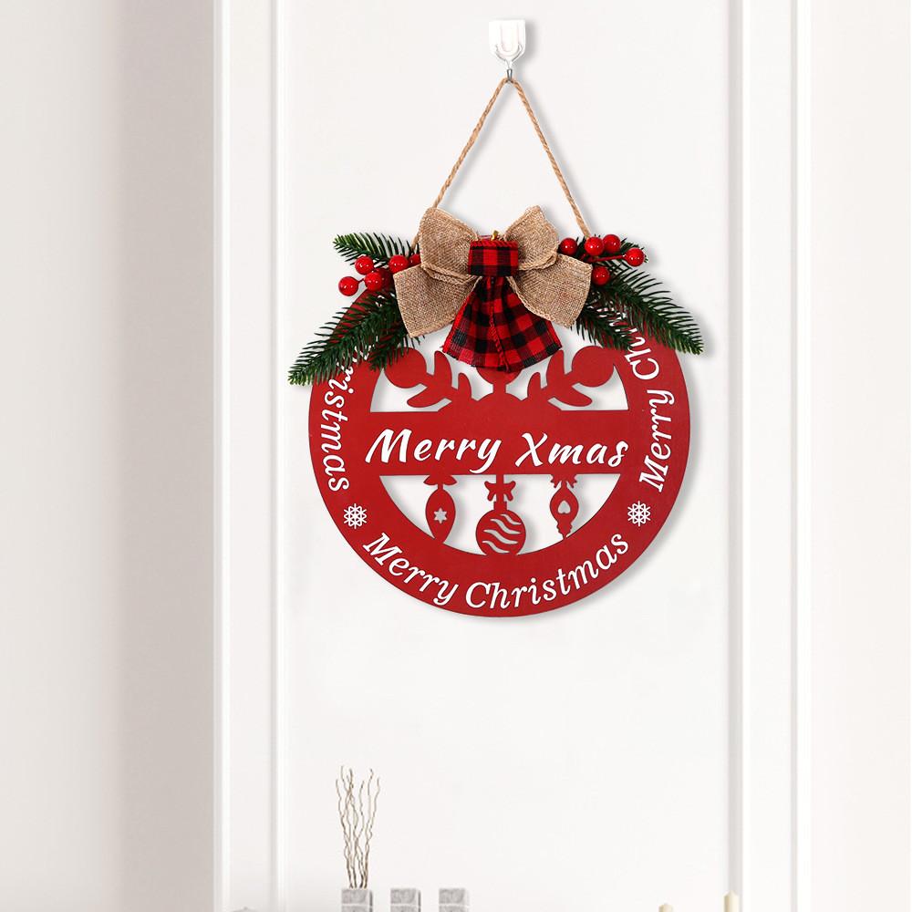 Christmas Colorful Wooden Door Hang Tags With Bells And Reindeer For Joyful Celebrations