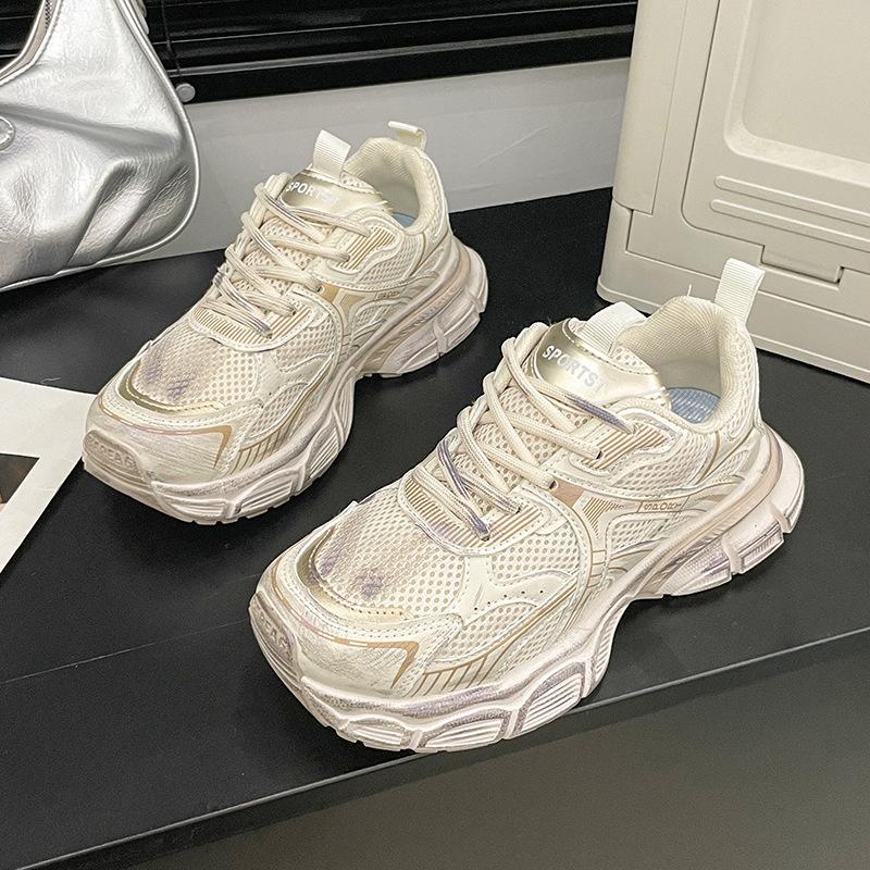 

Мода Do Old Height Increase Pops Shoes, женская обувь Mesh Breathable Hundred с легкими повседневными кроссовками 37 чёрный