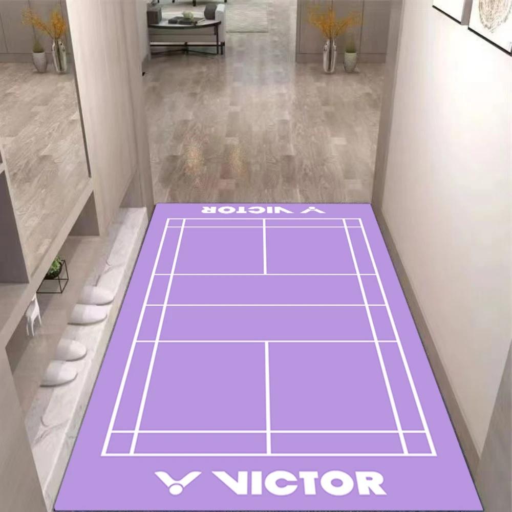 Bunter Badminton-Themenbereich Teppich Rutschfeste Bodenmatte für Wohnzimmer Schlafzimmer Sportliebhaber Dekor Lustiger Lässiger Wohnakzent