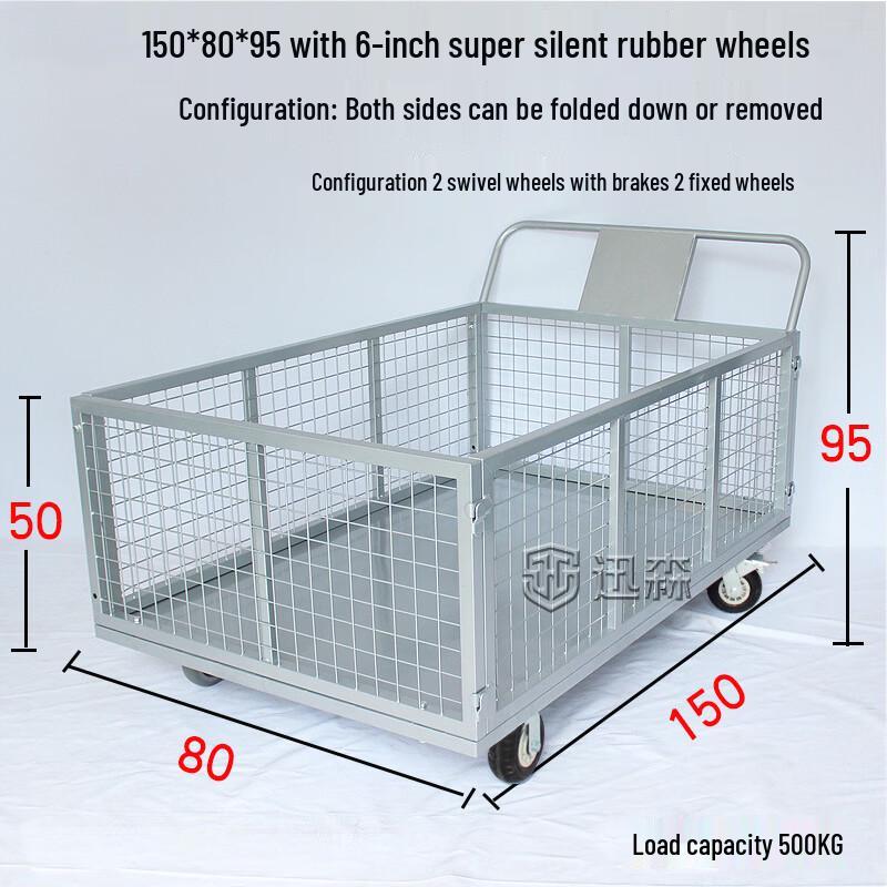 Heavy-Duty Folding Mesh Warehouse Cart