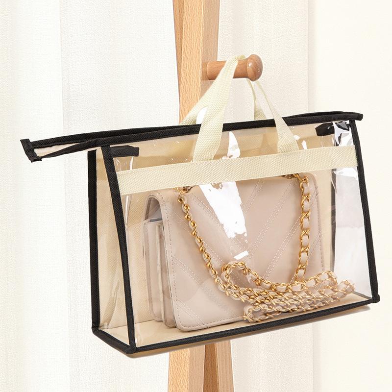 Protable Clear Women Purse Handbag Dust Cover Craft Storage Bag With Zipper For Dust Water Proof Protector Travel Foldable