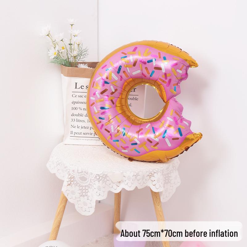 Cartoon Donut Number Balloon for 1st Birthday Party Decorations and Photo Props