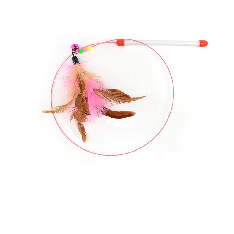 30pcs Kitten Pet Toy Interactive Chaser Training Rod Cat Catcher Feather Wand Fishing Pole Teaser