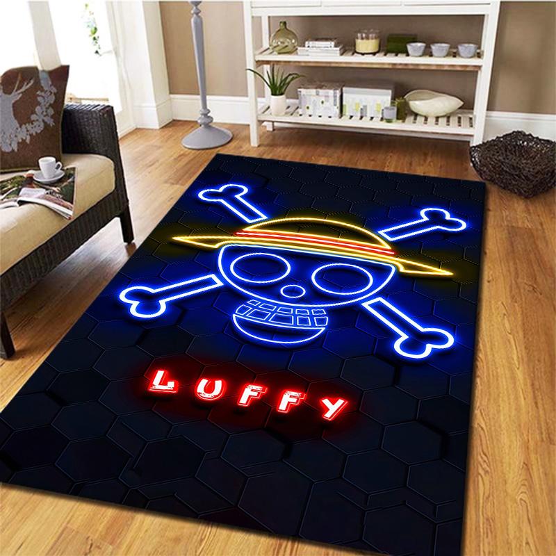Tapis Tapis Tapis Pirates du Chapeau de Paille One Piece Pour Salon Chambre Maison Décoration de Canapé, Tapis de Sol Antidérapant pour Jouer aux Enfants