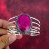 Rubin Zoisit Armreif Edelsteinschmuck, 925 Sterlingsilber massiv handgefertigter Armreif, neuestes Design Manschettenschmuck