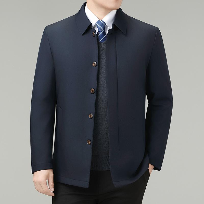 Мужская классическая легкая деловая повседневная пуховая куртка - Теплая верхняя одежда для пап среднего и пожилого возраста 190