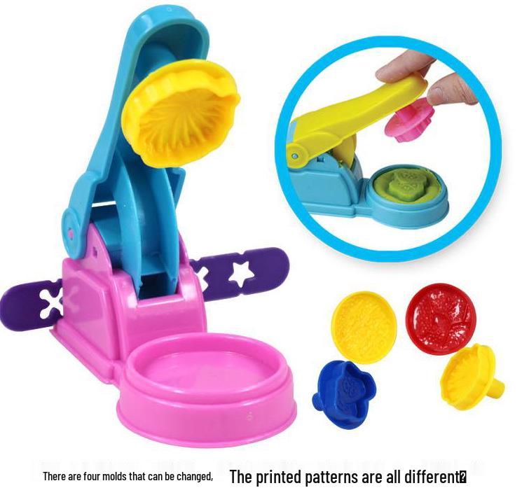7-Piece 3D Clay Dough Noodle Maker Set: Colorful Plasticine Molds and Tools for Kids' Creative Play