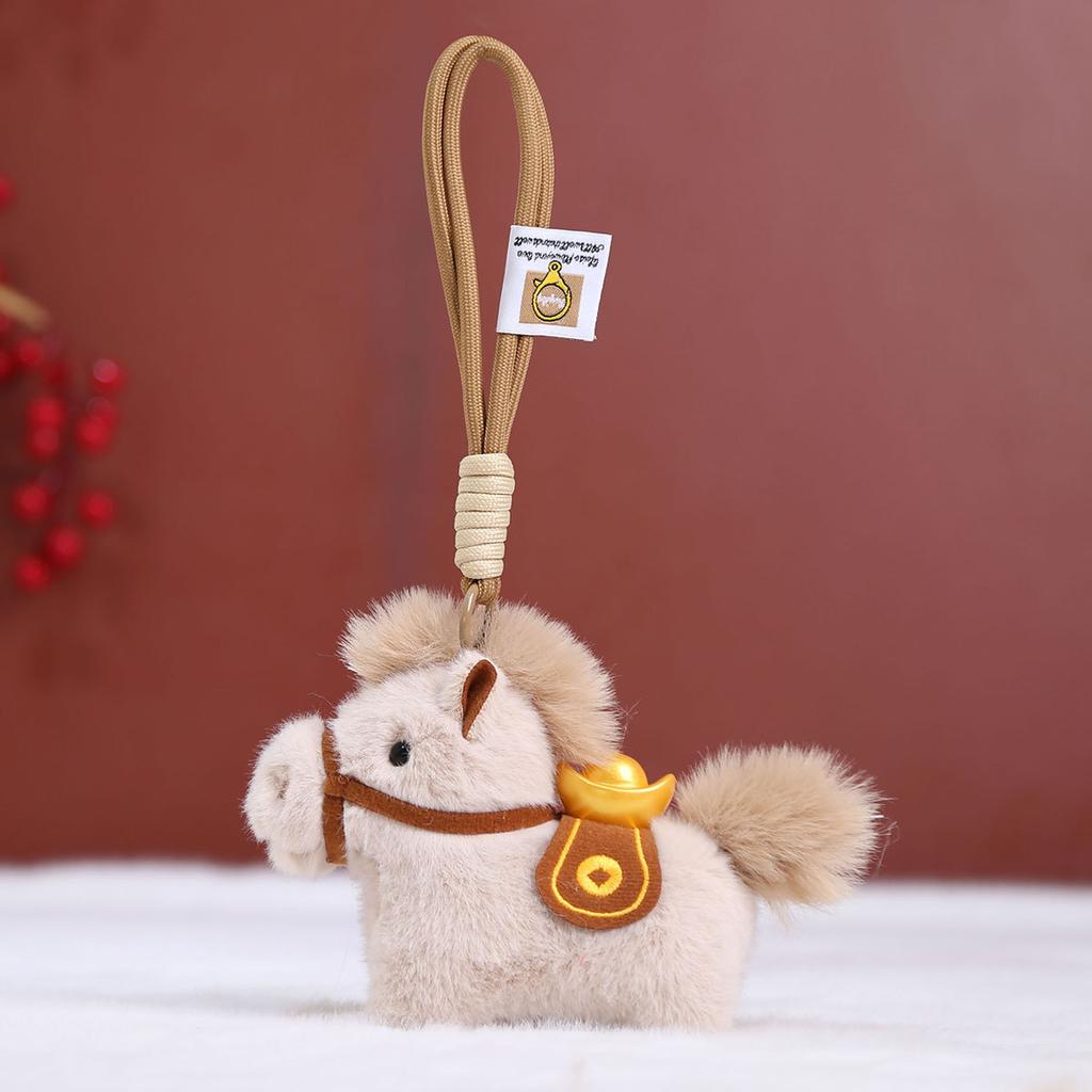 Lingot poney marionnette porte-clés cadeau mignon petit pendentif mascotte cheval poupée en peluche cheval jouant pleurant ornement