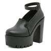 Gdgydh Black Platform Mary Jane for Women with Buckle High Heel Shoes Comfort Nightclub Shoes Block Heels Ankle Strap
