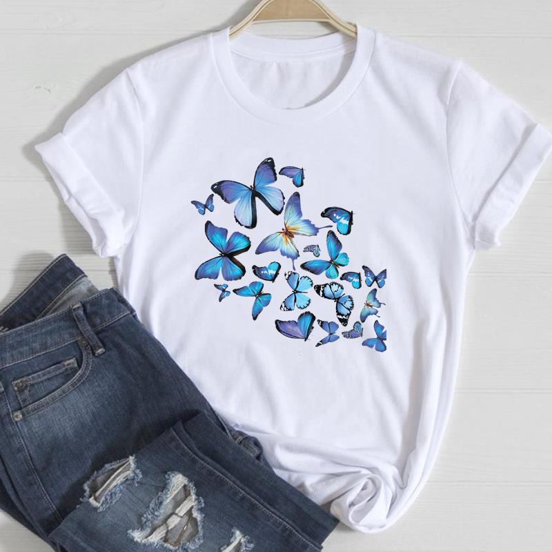 2026 Women Lady Clothing Floral Women Print European and American Short-sleeved T-shirt Women Clothing  Tops  Oversized TShirt