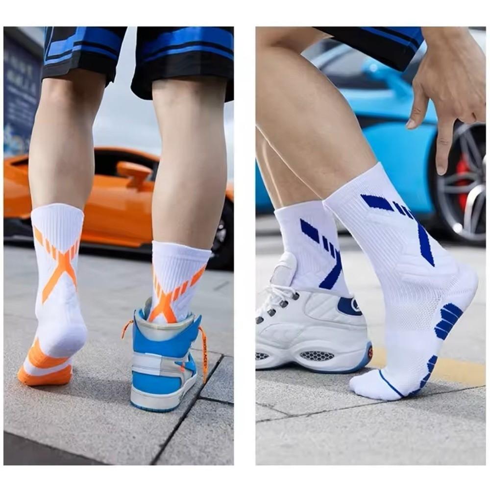 Middle Tube Sport Socks Non Slip Running Stocking High Quality Basketball Socks Men