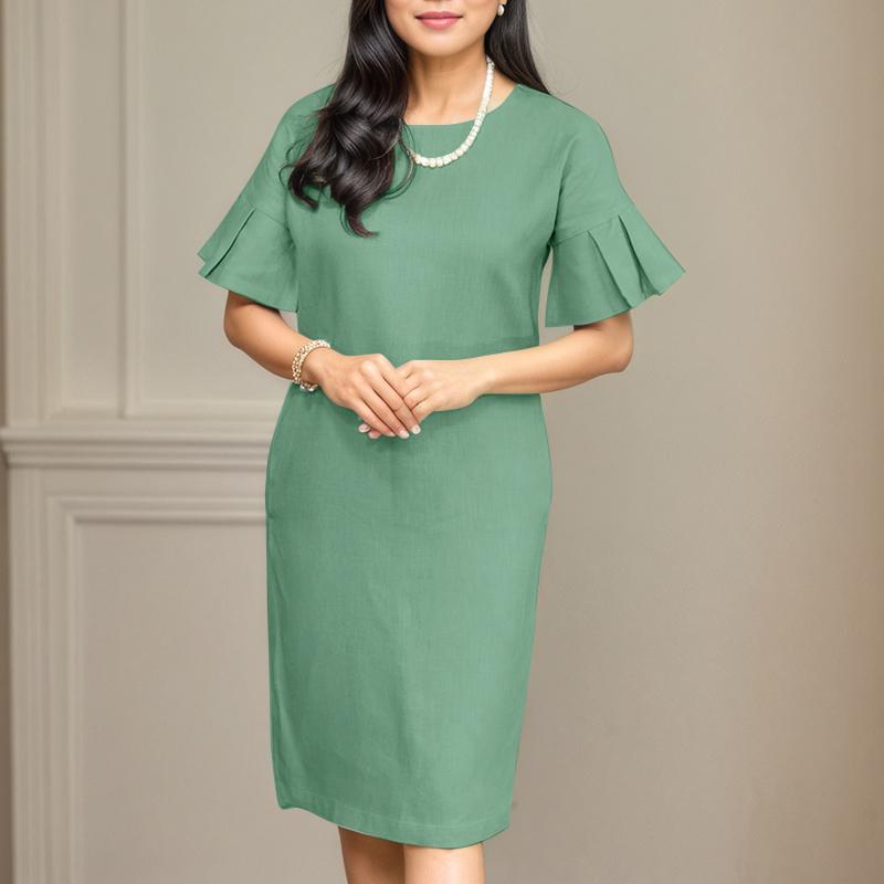 ZANZEA Women Casual Flare Short Sleeve Loose Summer Dress