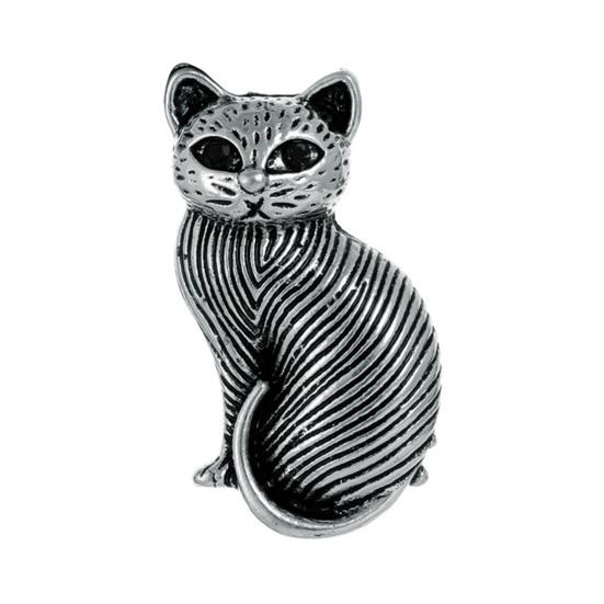 Brooch Retro Style Sitting Cat Shape Design Pin Fine Texture Technology Cat Hair Texture Brooch Animal Brooch Jewelry