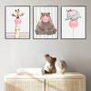 Cartoon Animal Pink Balloon Giraffe Elephant Decorative Painting Simple Home Porch Living Room Painting Canvas Painting Oil