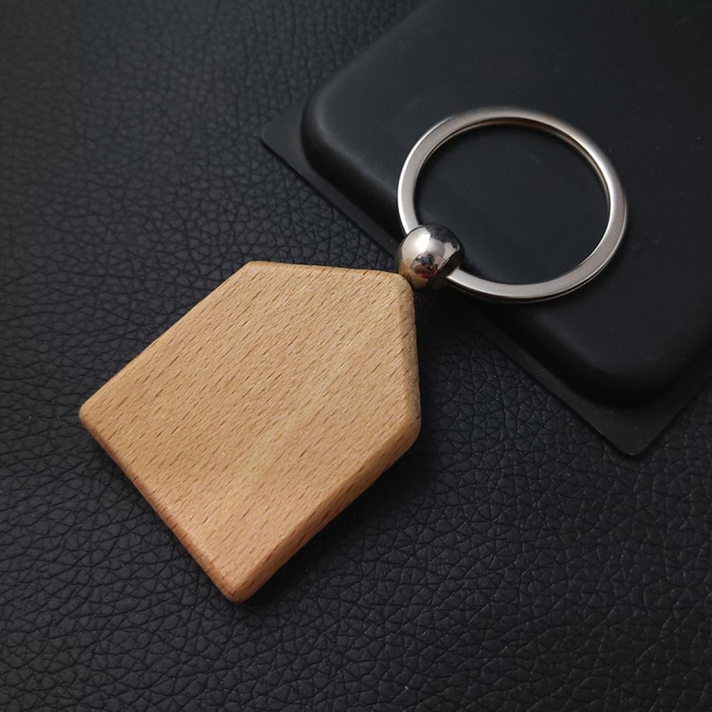 10 Stück Blanko Schlüsselanhänger Abnehmbarer Holzschlüsselanhänger Rucksack Geldbörse Schlüsselring Abnehmbarer Tragbarer Organizer Handwerksbedarf