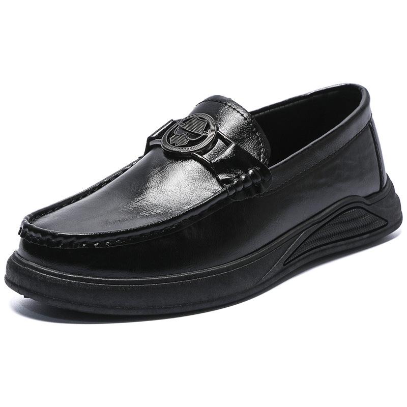 Men's Shoes Spring Men's British Style Business Casual Leather Shoes One Pedal Lazy Beanie Shoes Men's Board Shoes Work Shoes