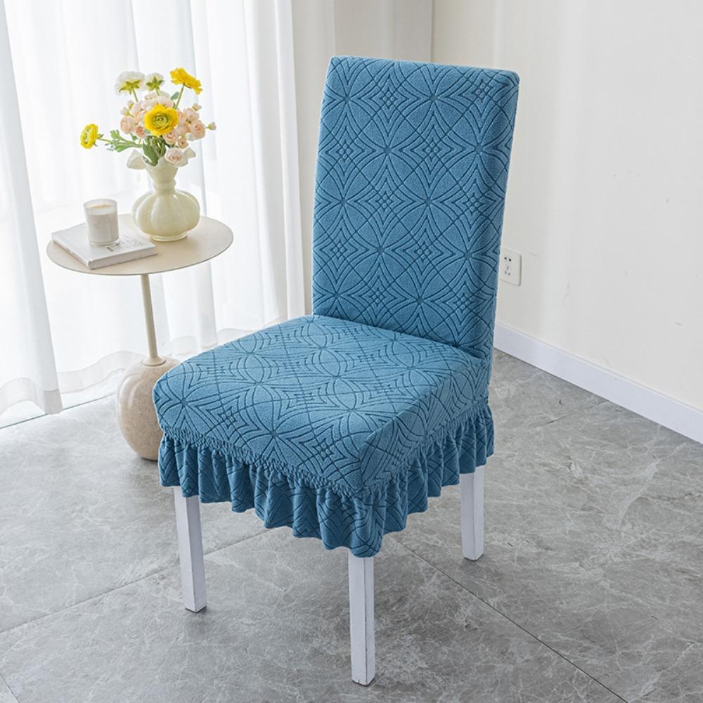 1PC Jacquard Plush Stool Slipcover Anti-Slip Skirt Chair Cover Seat Slipcover Living Home Decor