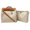 Used Herbag MM Tote Bag Canvas Beige Authentic 1186