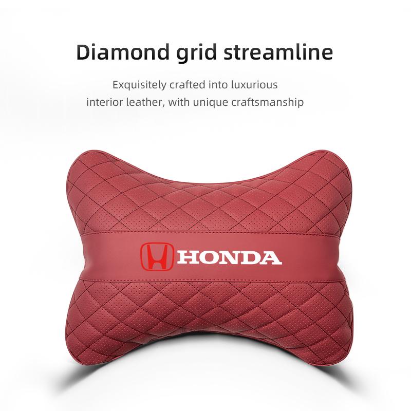 AAALE1 Honda Logo Headrest Car Seat Neck Pillow For Honda Civic FIT CRV Accord HRV Stepwgn Prelude Odyssey Vezel CRZ 5th City CRX Pilot