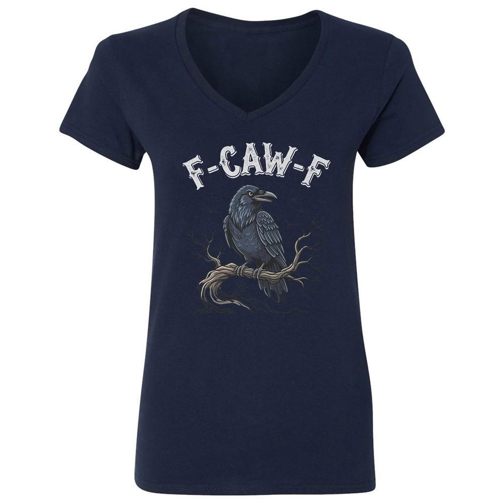 F-Caw-F Raven Meme Halloween Style - Funny Design Ladies  V-Neck Tshirt Unisex T-Shirt S