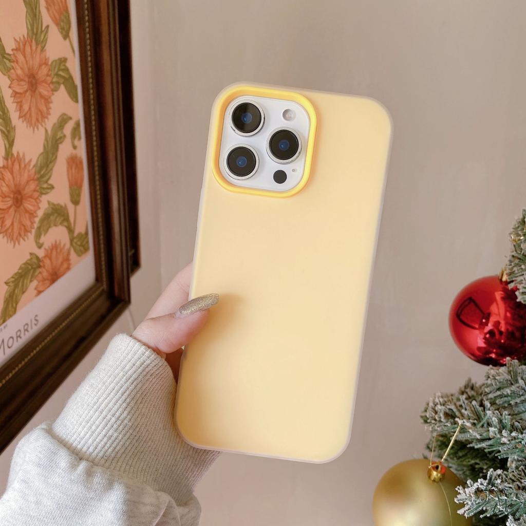 Jelly two-in-one is suitable for Apple 16promax mobile phone case Macaron 15 simple solid color anti-drop all-inclusive protection