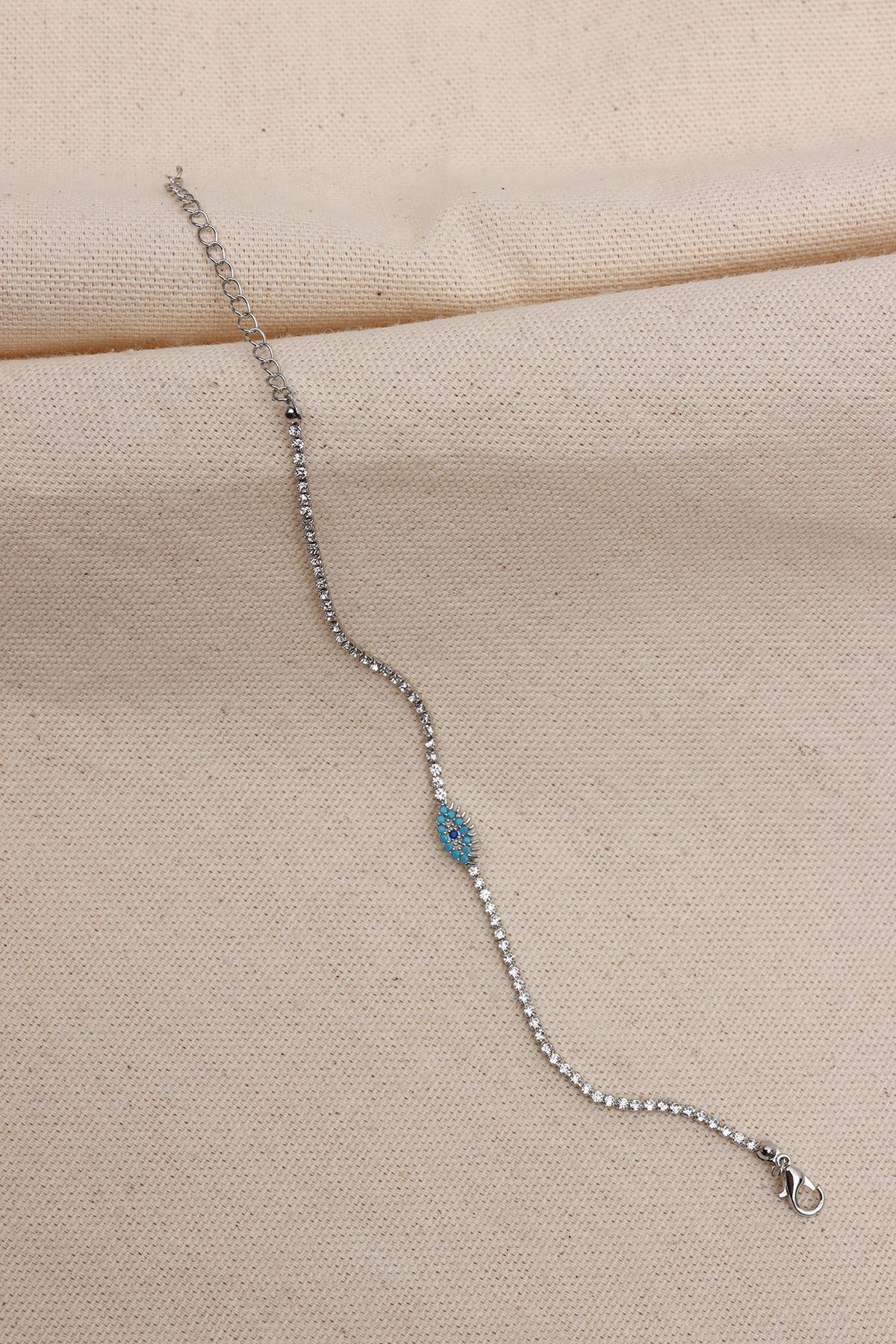 

Браслет Waterway серебряного цвета с бирюзовым камнем в форме глаза